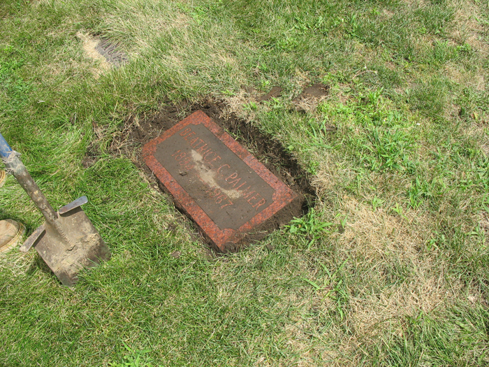 Bee Palmer's headstone cleared