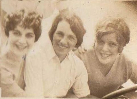 Peggy English, Frances Sper, unknown girl - Camp Copake, NY (1928)