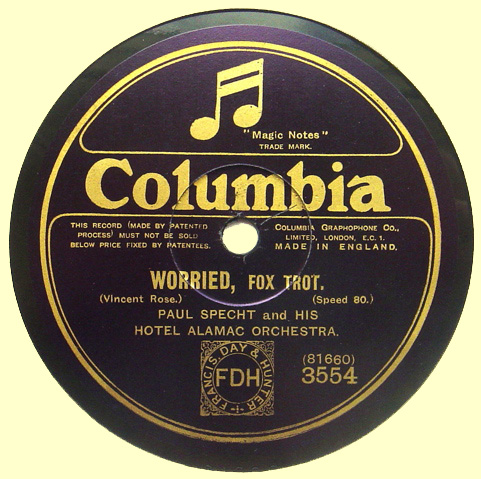Worried - Columbia 3554 (1924)