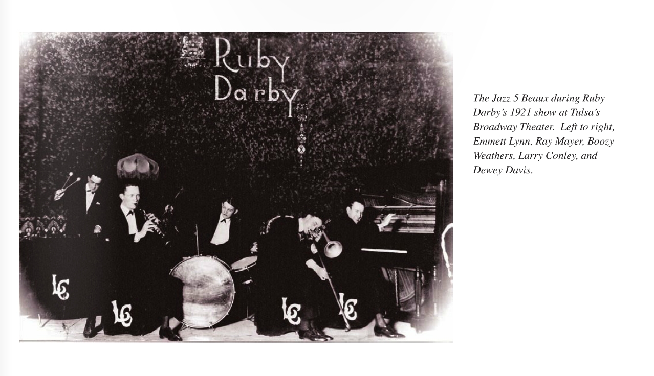 Larry Conley’s Orchestra for Ruby Dary’s 1921 Show at Tulsa’s Broadway Theater